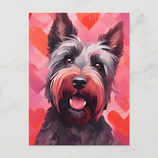 Carte Postale Saint-Valentin Terrier Écossais (Devant)