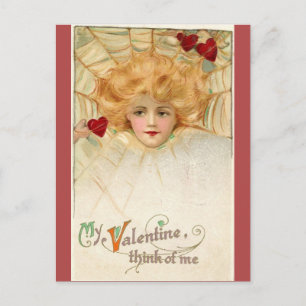 Carte Postale Saint Valentin vintage Victorienne