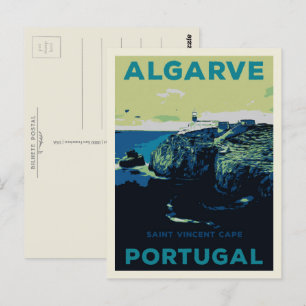 Carte Postale Saint Vincent cape illustration Algarve Portugal