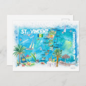 Carte Postale Saint-Vincent-les Grenadines Antilles Illustrées V (Devant / Derrière)