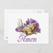 Carte Postale Sainte Bible Amen (Devant / Derrière)