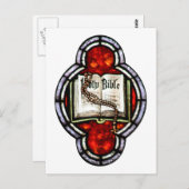 Carte Postale Sainte Bible et Rosaire Vitraux (Devant / Derrière)
