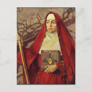 Carte Postale Sainte Brigitte de Kildare Flamme Celtique Art Sac