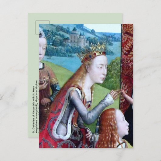 Carte Postale Sainte-Catherine d'Alexandrie (détail ; M 070) (Devant / Derrière)