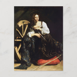 Carte Postale Sainte Catherine d'Alexandrie par Caravaggio (1598