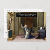 Carte Postale Sainte Catherine recevant la Stigmata (Devant / Derrière)