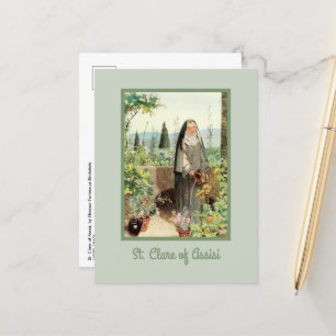Carte Postale Sainte Claire d'Assise Arrosant des Fleurs (M 065)