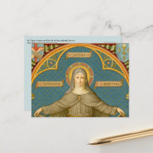 Carte Postale Sainte Claire d'Assise & rouleaux (SAU 027)