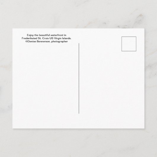 Carte Postale Sainte-Croix Îles Vierges américaines Frederiksted (Dos)
