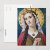 Carte Postale Sainte Elizabeth de Hongrie par Hugues Merle (Devant / Derrière)