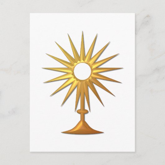 Carte Postale Sainte Eucharistie en Monstrance d'or (Devant)