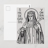 Carte Postale Sainte Hildegarde de Bingen abbesse bénédictine (Devant / Derrière)