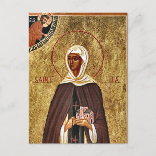 Carte Postale Sainte Ita Ermite de Killeedy Icône Orthodoxe     