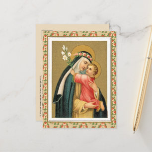 Carte Postale Sainte Rose de Lima et l'Enfant Christ (M 023)