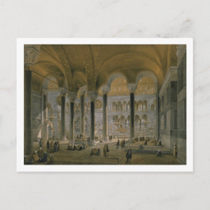 Carte Postale Sainte Sophie, plaque 6 : la nef nord, gravée par