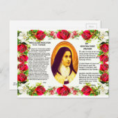 Carte Postale Sainte Thérèse la petite fleur de Jésus (Devant / Derrière)