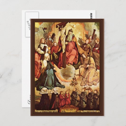 Carte Postale Sainte Trinité Avec Les Anges, Les Saints Et Ses F (Devant / Derrière)