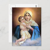 Carte Postale Sainte Vierge Marie et Enfant Jésus (Devant / Derrière)