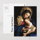 Carte Postale Sainte Vierge Marie et Enfant Jésus (Devant / Derrière)