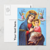 Carte Postale Sainte Vierge Marie et Enfant Jésus (Devant / Derrière)