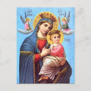 Carte Postale Sainte Vierge Marie et Enfant Jésus