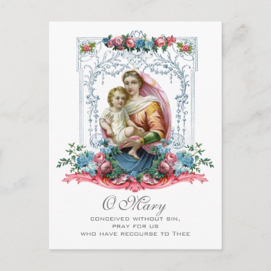 Carte Postale Sainte Vierge Marie Jésus La prière catholique Sym (Devant)