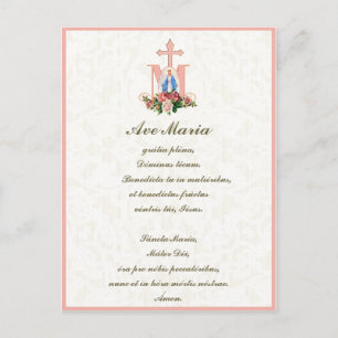 Carte Postale Sainte Vierge Salut Marie Jésus Vintage latin