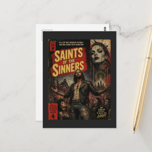 Carte Postale Saints des Pécheurs Faux Couverture de Livre Jésus