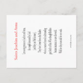 Carte postale Saints Joachim et Anne (Dos)