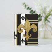 Carte Postale Saints Noir et Or Fleur de lis (Debout devant)