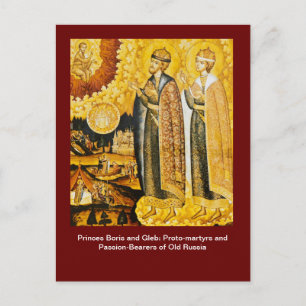 Carte Postale Saints, princes Boris et Gleb : Proto-martyrs a...