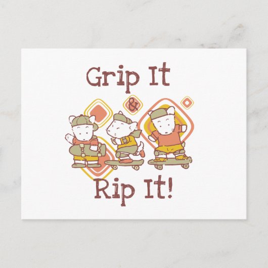 Carte Postale Saisissez-le et déchirez-le faisant de la planche (Devant)