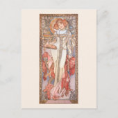 Carte Postale Saison Automne Illustration Mode Alphonse Mucha (Devant)