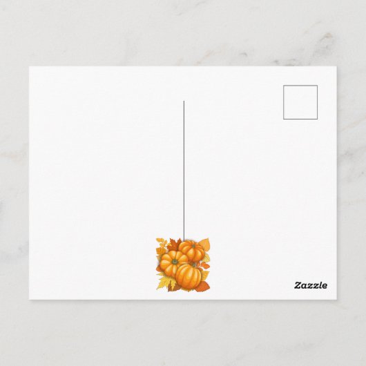 Carte Postale Saison d'automne Halloween Citrouille Motif (Dos)