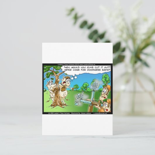 Carte Postale Saison de chasse à la vache Funny Tee - shirt Mugs (Debout devant)