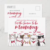 Carte Postale Saison de chats amusants être Joyeux voeux de vaca (Devant / Derrière)