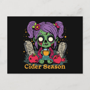 Carte Postale Saison de cidre d'Apple Zombie