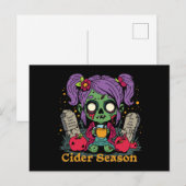 Carte Postale Saison de cidre d'Apple Zombie (Devant / Derrière)