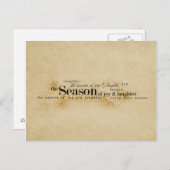 Carte Postale Saison de Joy Gold Wordart (Devant / Derrière)