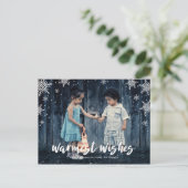 Carte Postale Saison des flocs de neige Noël Photo de vacances C (Debout devant)