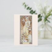 Carte Postale Saison d'hiver Illustration de mode Alphonse Mucha (Debout devant)