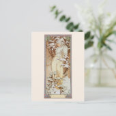 Carte Postale Saison d'hiver Illustration de mode Alphonse Mucha (Debout devant)