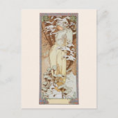 Carte Postale Saison d'hiver Illustration de mode Alphonse Mucha (Devant)