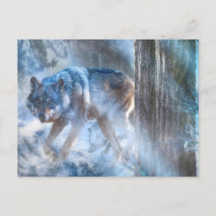 Carte Postale SAISON DU Loup gris DU LOUP