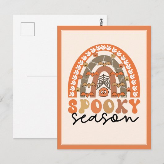 Carte Postale Saison éffrayante Halloween Rainbow Fall (Devant / Derrière)