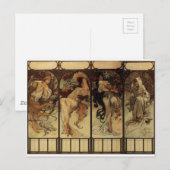 Carte Postale Saison par Alphonse Mucha (Devant / Derrière)