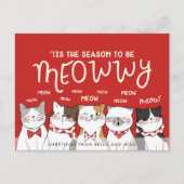 Carte Postale Saison pour être Meowwy | Salutation de vacances a (Devant)
