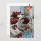 Carte Postale Saison romantique automne baies rouges encore vie (Devant / Derrière)