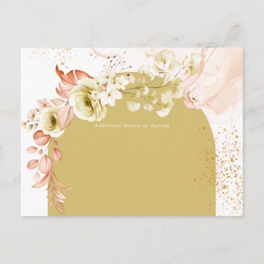 Carte Postale Saisons Automne Plus Terre Boho Floral Mariage SAV (Dos)