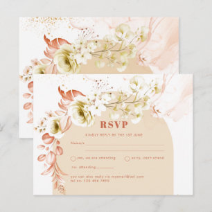 Carte Postale Saisons Chute Plus Tôt Mélange Boho Floral Mariage